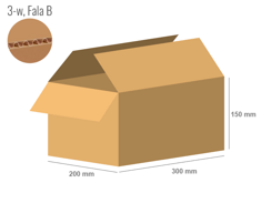 Pudełko kartonowe 300x200x150 - Klapowe Fefco 201